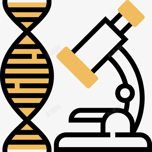 显微镜教育123黄影图标svg_新图网 https://ixintu.com 教育123 显微镜 黄影