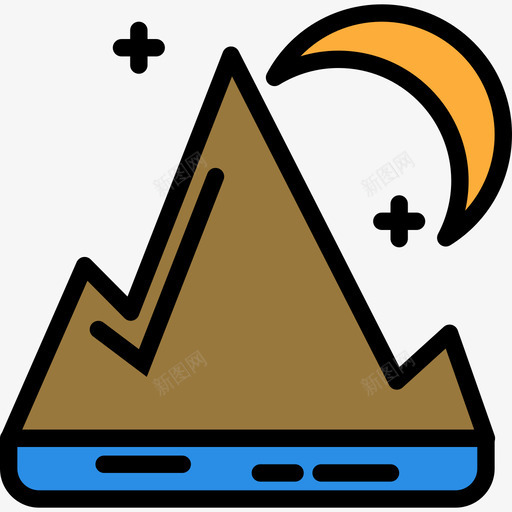 山风景43线性颜色图标svg_新图网 https://ixintu.com 山 线性颜色 风景43