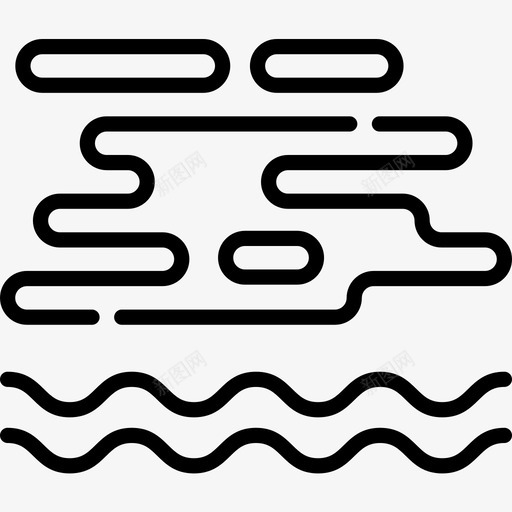 雾天气166线性图标svg_新图网 https://ixintu.com 天气166 线性 雾