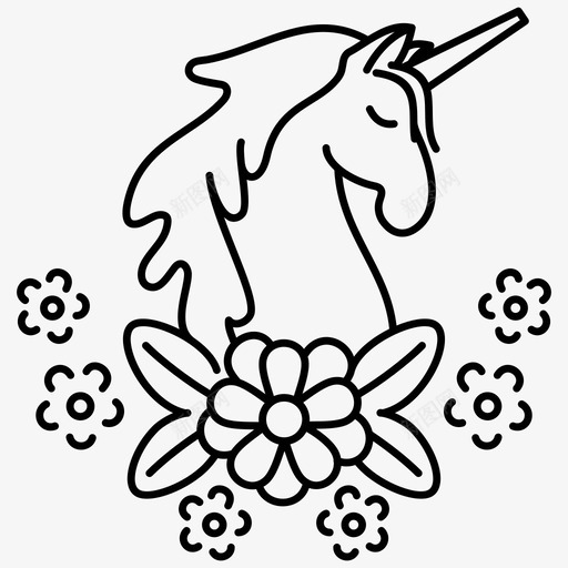 独角兽梦想童话图标svg_新图网 https://ixintu.com 幻想 梦想 独角兽 神秘 童话 魔法