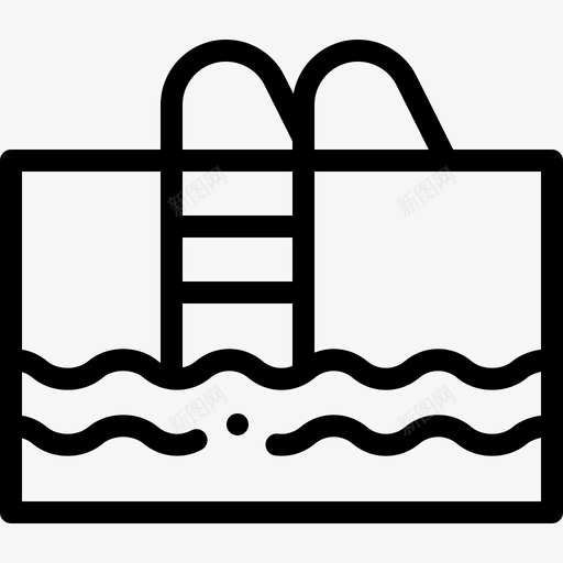 游泳池夏季派对19线性图标svg_新图网 https://ixintu.com 夏季派对19 游泳池 线性