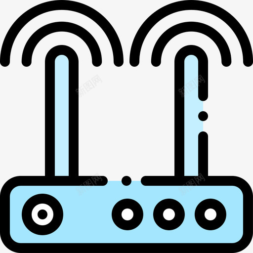 Wifi路由器媒体技术4线性彩色图标svg_新图网 https://ixintu.com Wifi路由器 媒体技术4 线性彩色