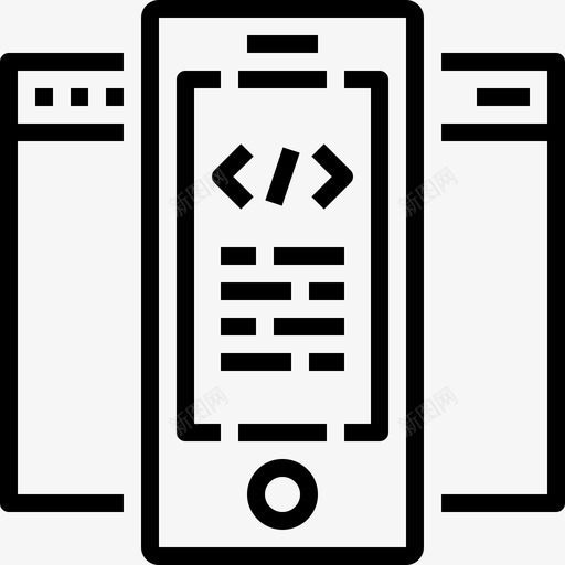 应用程序开发图形元素线线性图标svg_新图网 https://ixintu.com 图形元素线 应用程序开发 线性