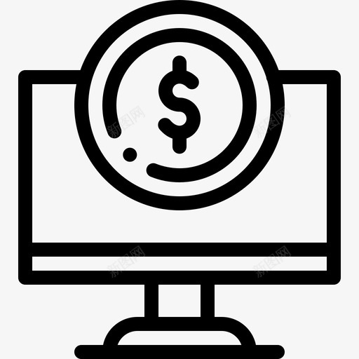 计算机货币37线性图标svg_新图网 https://ixintu.com 线性 计算机 货币37
