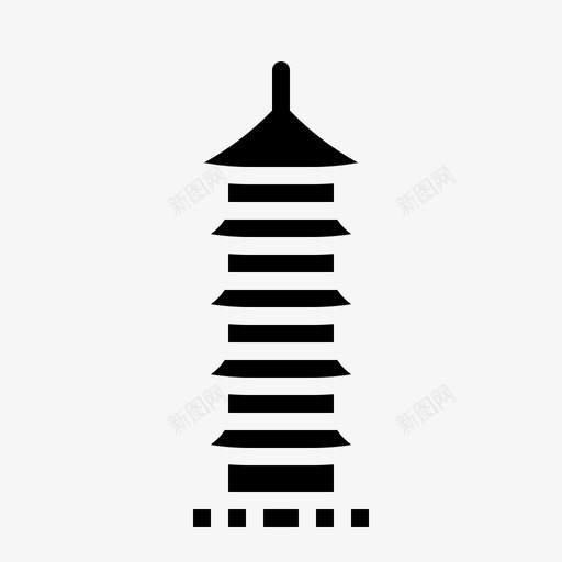 佛塔佛教中国图标svg_新图网 https://ixintu.com 中国 中国固体 佛塔 佛教 古迹 苏州