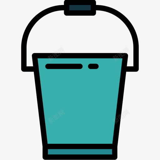 水桶园艺工具4线颜色图标svg_新图网 https://ixintu.com 园艺工具4 水桶 线颜色