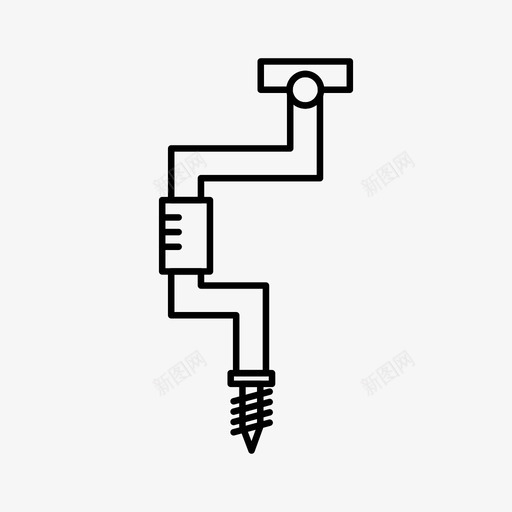 钻头木匠工具图标svg_新图网 https://ixintu.com 井 工具 建筑和建筑 木匠 钻头
