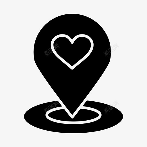 位置心脏定位工具图标svg_新图网 https://ixintu.com 位置 图钉 地图 定位工具 心脏 情人节免费矢量图标