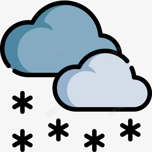 雪天气164线性颜色图标svg_新图网 https://ixintu.com 天气164 线性颜色 雪