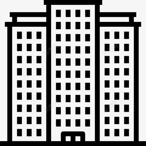 摩天大楼34号楼直线型图标svg_新图网 https://ixintu.com 34号楼 摩天大楼 直线型
