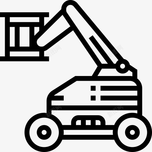 升降机施工车辆2直线图标svg_新图网 https://ixintu.com 升降机 施工车辆2 直线