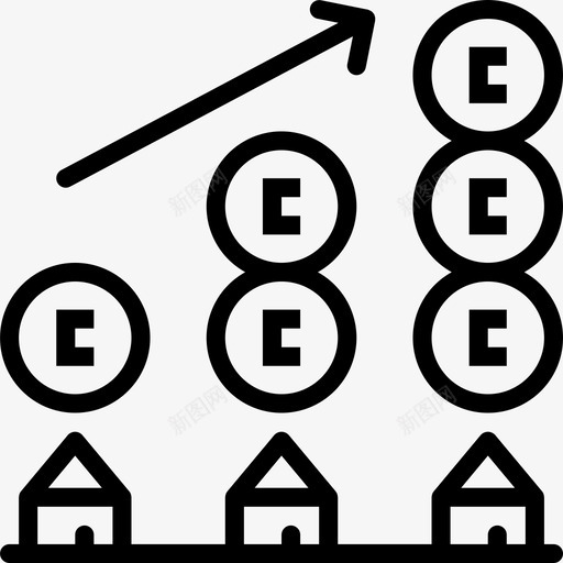 统计房地产116线性图标svg_新图网 https://ixintu.com 房地产116 线性 统计