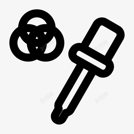 颜色选择器滴管吸管图标svg_新图网 https://ixintu.com 吸管 滴管 随机4粗体 颜色选择器