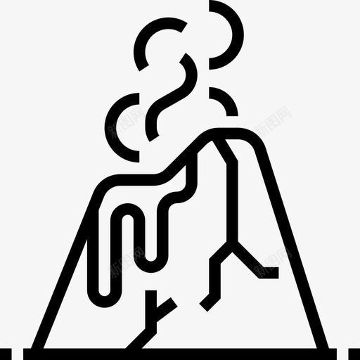 夏威夷13号火山线性图标svg_新图网 https://ixintu.com 夏威夷13号火山 线性