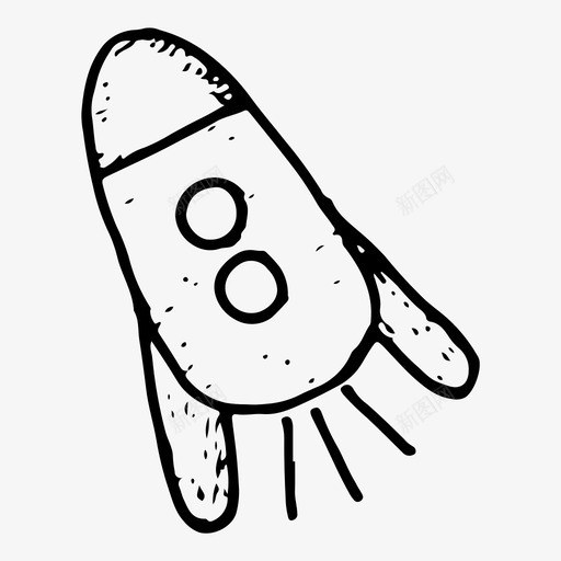 宇宙火箭手绘素描图标svg_新图网 https://ixintu.com 太空 宇宙火箭 手绘 素描