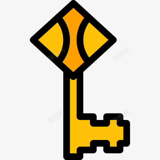 钥匙复古8线性颜色图标svg_新图网 https://ixintu.com 复古8 线性颜色 钥匙