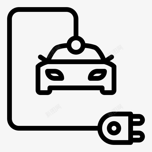 电动汽车能源插头图标svg_新图网 https://ixintu.com 充电站 插头 电动汽车 电源 能源
