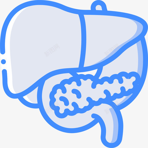 肝脏医用105蓝色图标svg_新图网 https://ixintu.com 医用105 肝脏 蓝色