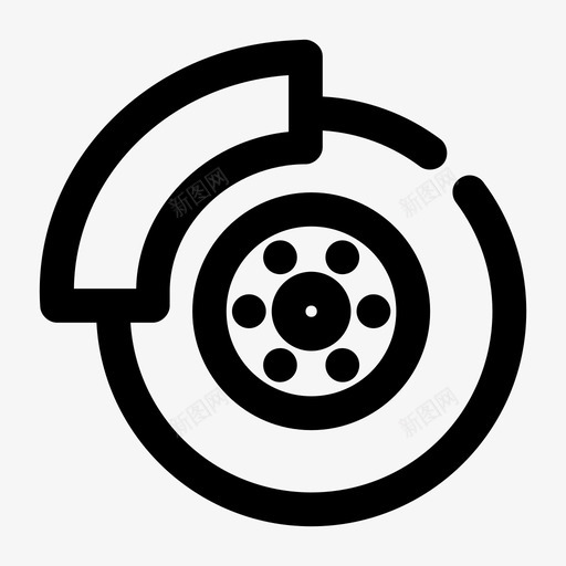 刹车汽车刹车盘图标svg_新图网 https://ixintu.com 保养 刹车 刹车盘 汽车 维修 随机2个间隙加粗