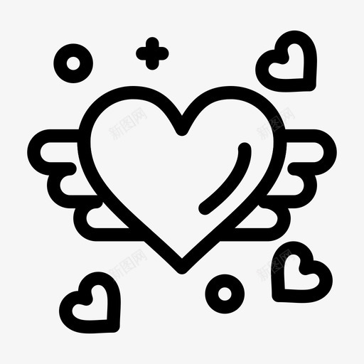 爱的翅膀心爱图标svg_新图网 https://ixintu.com 婚礼 心 情人节 情人节免费矢量图标 爱 爱的翅膀