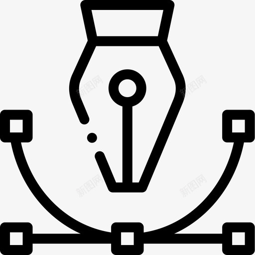 钢笔平面师8线性图标svg_新图网 https://ixintu.com 平面设计师8 线性 钢笔
