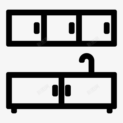 厨房家具橱柜抽屉图标svg_新图网 https://ixintu.com 厨房家具 家具大胆的图标 抽屉 橱柜