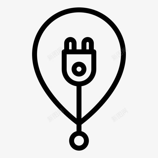电插头能源电源图标svg_新图网 https://ixintu.com 充电站 电插头 电源 电线 能源