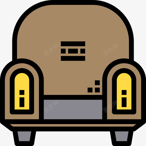 沙发家用电器13线性颜色图标svg_新图网 https://ixintu.com 家用电器13 沙发 线性颜色