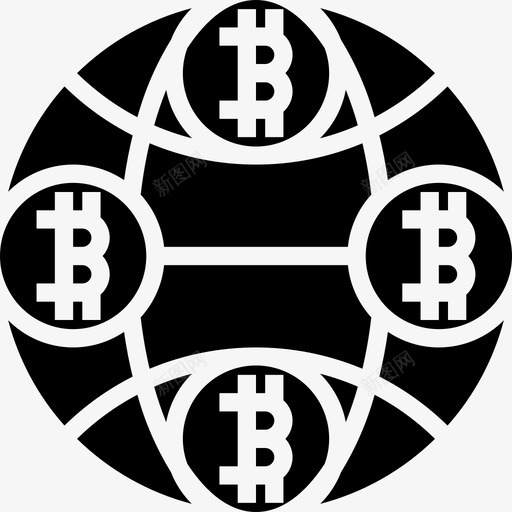 网络比特币70填充图标svg_新图网 https://ixintu.com 填充 比特币70 网络