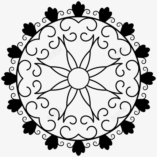 花艺边框经典框架图标svg_新图网 https://ixintu.com 不同风格的设计元素集 刺绣设计 经典框架 花艺设计 装饰元素 边框设计