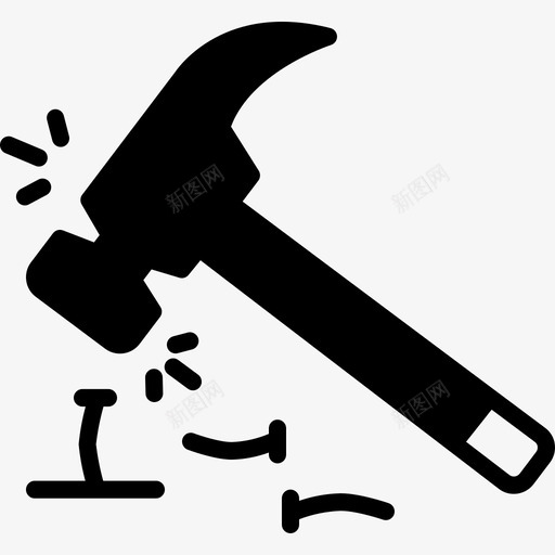 效率低下错误锤子图标svg_新图网 https://ixintu.com 效率低下 无系统 螺丝钉 错误 锤子