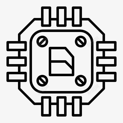 芯片商业电子元件图标svg_新图网 https://ixintu.com 半导体 商业 技术 技术概要 电子元件 芯片