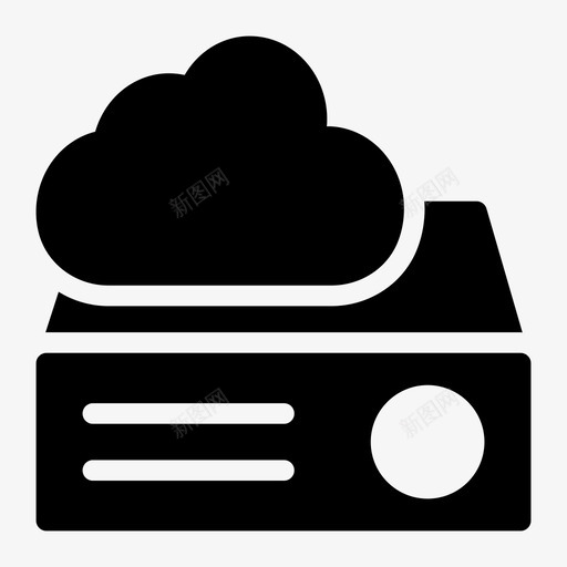 云数据库投影仪图标svg_新图网 https://ixintu.com 云 存储 投影仪 数据库 服务器 网络托管字形图标