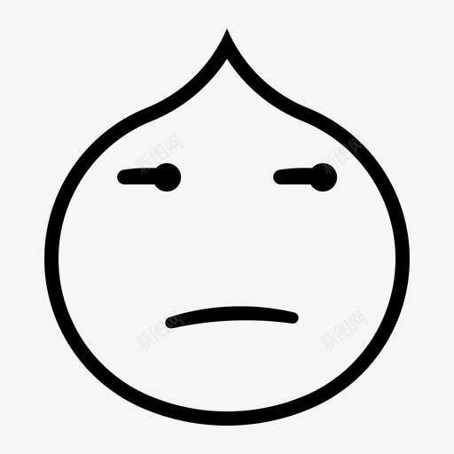 斜视情感脸图标svg_新图网 https://ixintu.com 情感 斜视 脸 表情