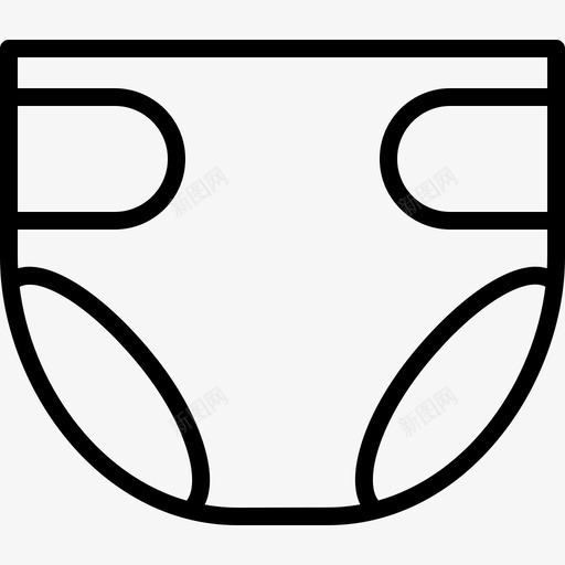 尿布婴儿内裤图标svg_新图网 https://ixintu.com 内裤 婴儿 孕妇轮廓黑色 尿布 帮宝适