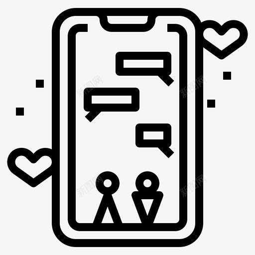 约会应用聊天爱情图标svg_新图网 https://ixintu.com 婚礼 手机 爱情 约会应用 聊天