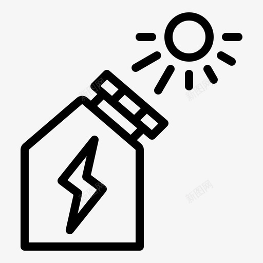 太阳能板能源屋顶图标svg_新图网 https://ixintu.com 吉加工厂 太阳 太阳能板 屋顶 能源
