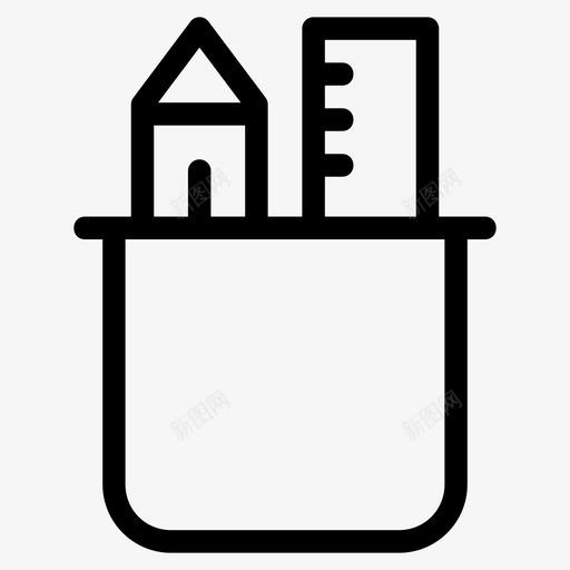 文具盒教育办公室图标svg_新图网 https://ixintu.com 办公室 办公用品 学校用品 教育 文具盒