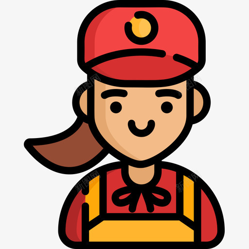服务员送餐3直线颜色图标svg_新图网 https://ixintu.com 服务员 直线颜色 送餐3