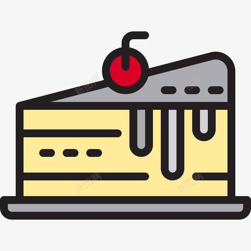蛋糕片咖啡54线形颜色图标svg_新图网 https://ixintu.com 咖啡54 线形颜色 蛋糕片