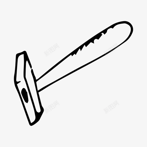锤子修理草图图标svg_新图网 https://ixintu.com 修理 工具 草图 锤子