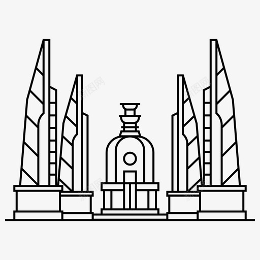 民主纪念碑曼谷地标图标svg_新图网 https://ixintu.com 地标 曼谷 棘轮 民主纪念碑 泰国 泰国元素神奇泰国