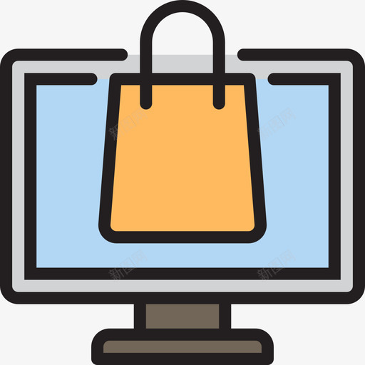 网上购物必需品营销线性色彩图标svg_新图网 https://ixintu.com 必需品营销 线性色彩 网上购物