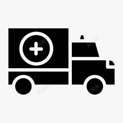 救护车急救车交通工具图标svg_新图网 https://ixintu.com 交通工具 急救车 救护车 车辆