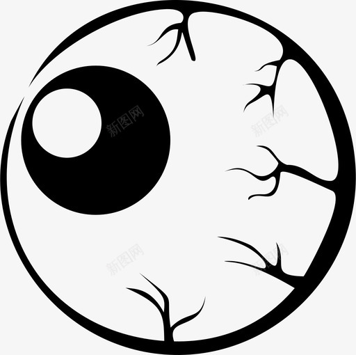 眼球毛细血管卡通图标svg_新图网 https://ixintu.com 卡通 恐怖 毛细血管 眼球