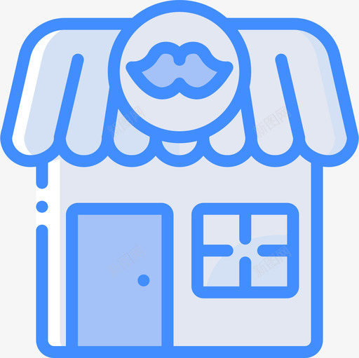 理发店发廊7号蓝色图标svg_新图网 https://ixintu.com 发廊7号 理发店 蓝色
