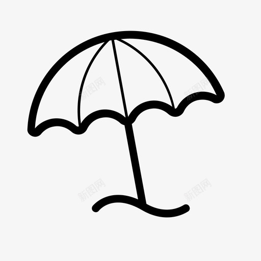 沙滩伞沙滩大海图标svg_新图网 https://ixintu.com 夏天 大海 沙滩