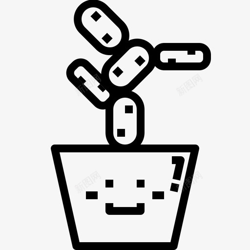 仙人掌自然盆栽图标svg_新图网 https://ixintu.com 仙人掌 夏季 盆栽 自然
