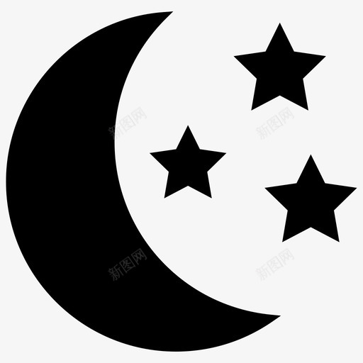 夜空星空图标svg_新图网 https://ixintu.com 夜空星空