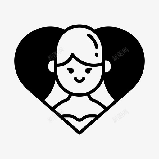 新娘女人心图标svg_新图网 https://ixintu.com 女人 心 新娘 爱